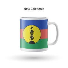 New Caledonia flag souvenir mug on white background