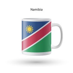 Namibia flag souvenir mug on white background