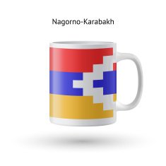 Nagorno-Karabakh flag souvenir mug on white background