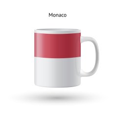 Monaco flag souvenir mug on white background