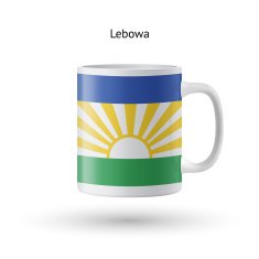 Lebowa flag souvenir mug on white background
