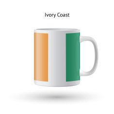 Ivory Coast flag souvenir mug on white background
