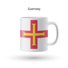 Guernsey flag souvenir mug on white background