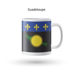 Guadeloupe flag souvenir mug on white background