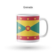 Grenada flag souvenir mug on white background