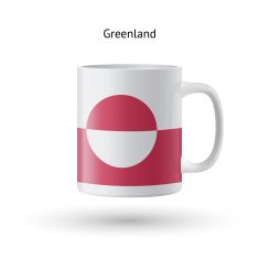 Greenland flag souvenir mug on white background