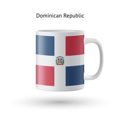 Dominican Republic flag souvenir mug on white background