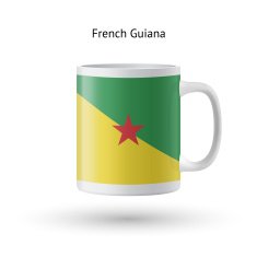 French Guiana flag souvenir mug on white background