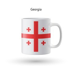 Georgia flag souvenir mug on white background