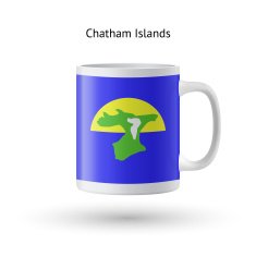 Chatham Islands flag souvenir mug on white background