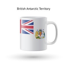 British Antarctic Territory flag souvenir mug on white