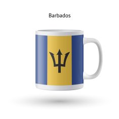 Barbados flag souvenir mug on white background