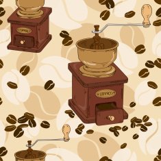 Seamless pattern of coffee grinder