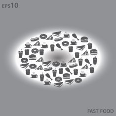 fast food icons like donut symbol eps10