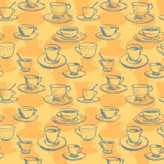 seamless vector pattern with teacups N2