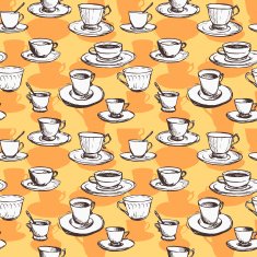 seamless vector pattern with teacups N3