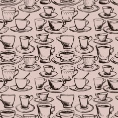 seamless vector pattern with teacups N4