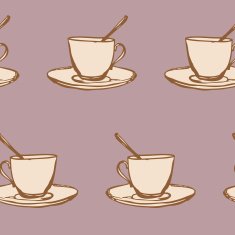 seamless vector pattern with teacups N6