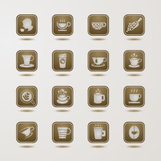 Coffee cup icons set N2
