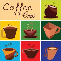 vector set of cups