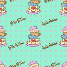 Seamless pattern with mugs