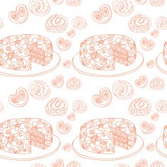 pattern with orange contour of bake