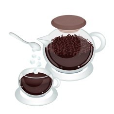 Hot Coffee with Powder in Jar