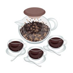 Hot Coffee with Beans in Jar