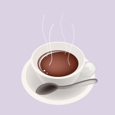 Smoking Hot Coffee on Purple Background