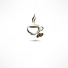 Coffee cup icon with beans