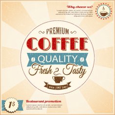 Vintage coffee poster with grunge effects N4