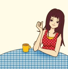 Fashion Girl in Cartoon Style Vector File EPS10