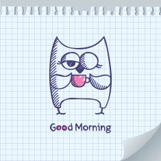 owl and cup of coffee vector eps 10 N4