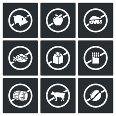 Russian restrictions on imports and exports Vector Icons Set