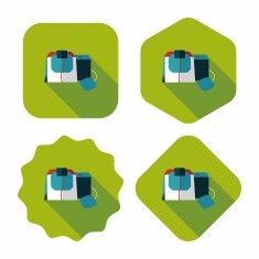 coffee bag flat icon with long shadow eps10 N39