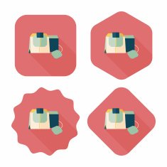coffee bag flat icon with long shadow eps10 N42