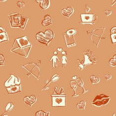 Vector Seamless Pattern Background for Valentines Day N15
