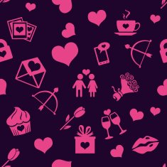 Vector Seamless Pattern Background for Valentines Day N16
