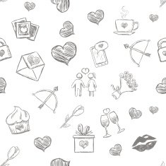 Vector Seamless Pattern Background for Valentines Day N17