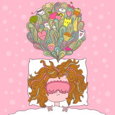 abstract illustration about girl dreams and wishes