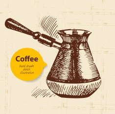 Hand drawn vintage coffee background N14