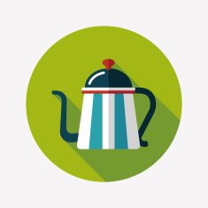 coffee kettle flat icon with long shadow eps10 N26