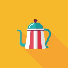 coffee kettle flat icon with long shadow eps10 N27