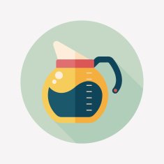 coffee kettle flat icon with long shadow eps10 N29