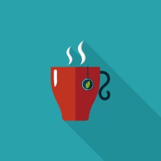 hot tea flat icon with long shadow eps10 N14