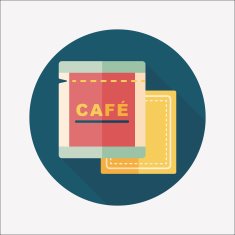 coffee bag flat icon with long shadow eps10 N44