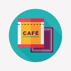 coffee bag flat icon with long shadow eps10 N45