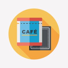 coffee bag flat icon with long shadow eps10 N46