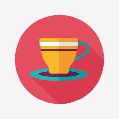 coffee cup flat icon with long shadow eps10 N14