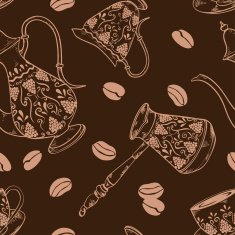 Brown coffee seamless pattern